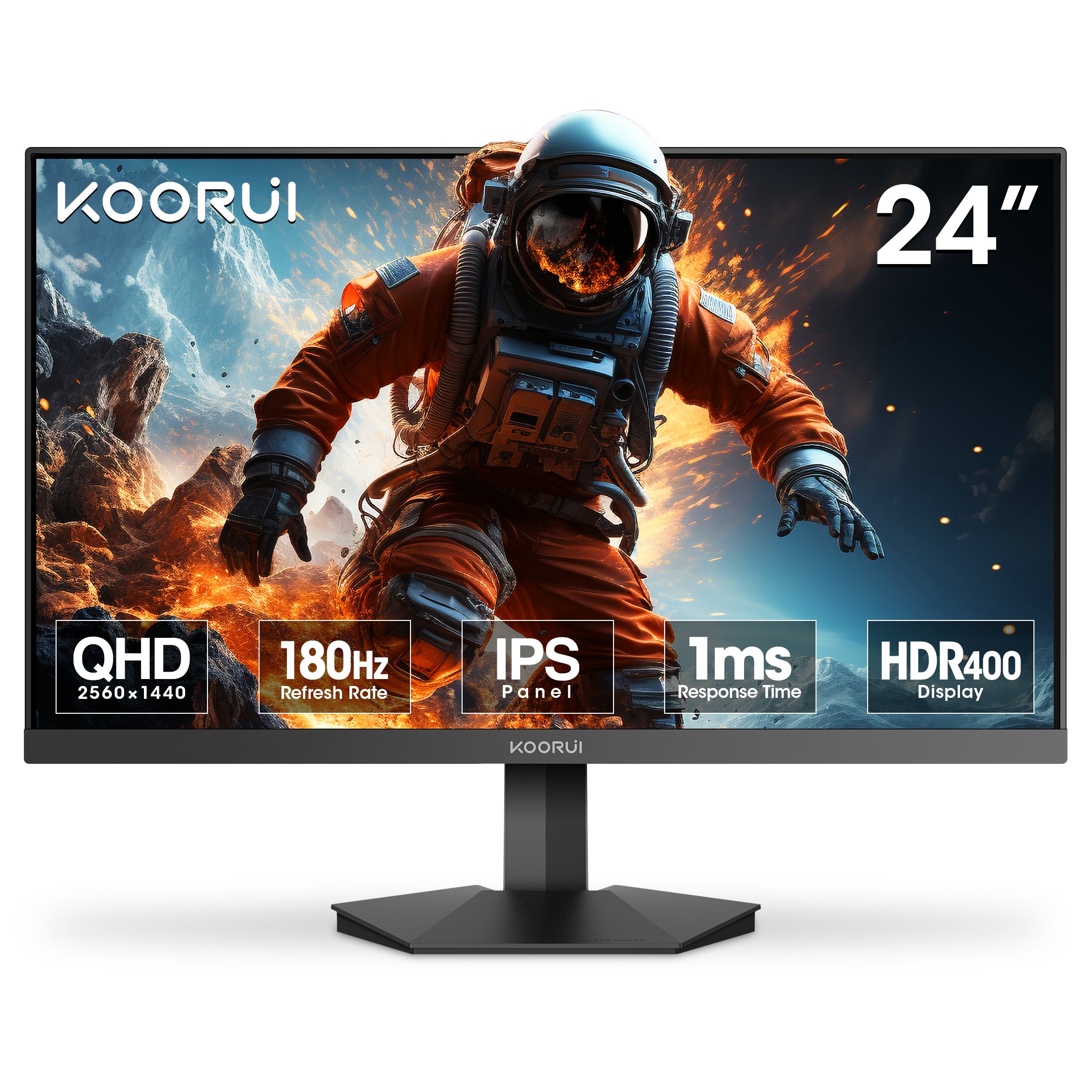 KOORUI 24" 1440p Gaming Monitor, 180Hz 2K QHD Computer Monitor, New Pc Monitor, G2421V