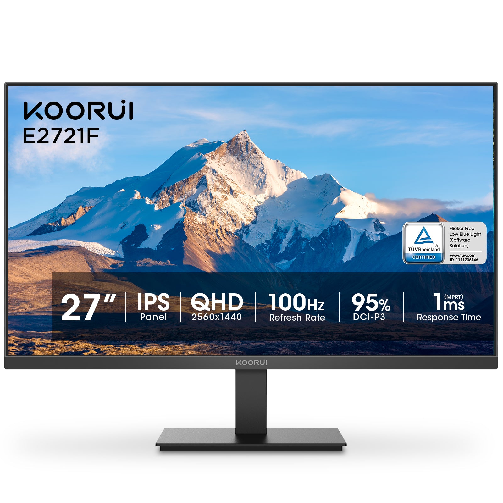 Koorui 27 Inch QHD 100Hz IPS Gaming Monitor with 1ms MPRT – KOORUI US