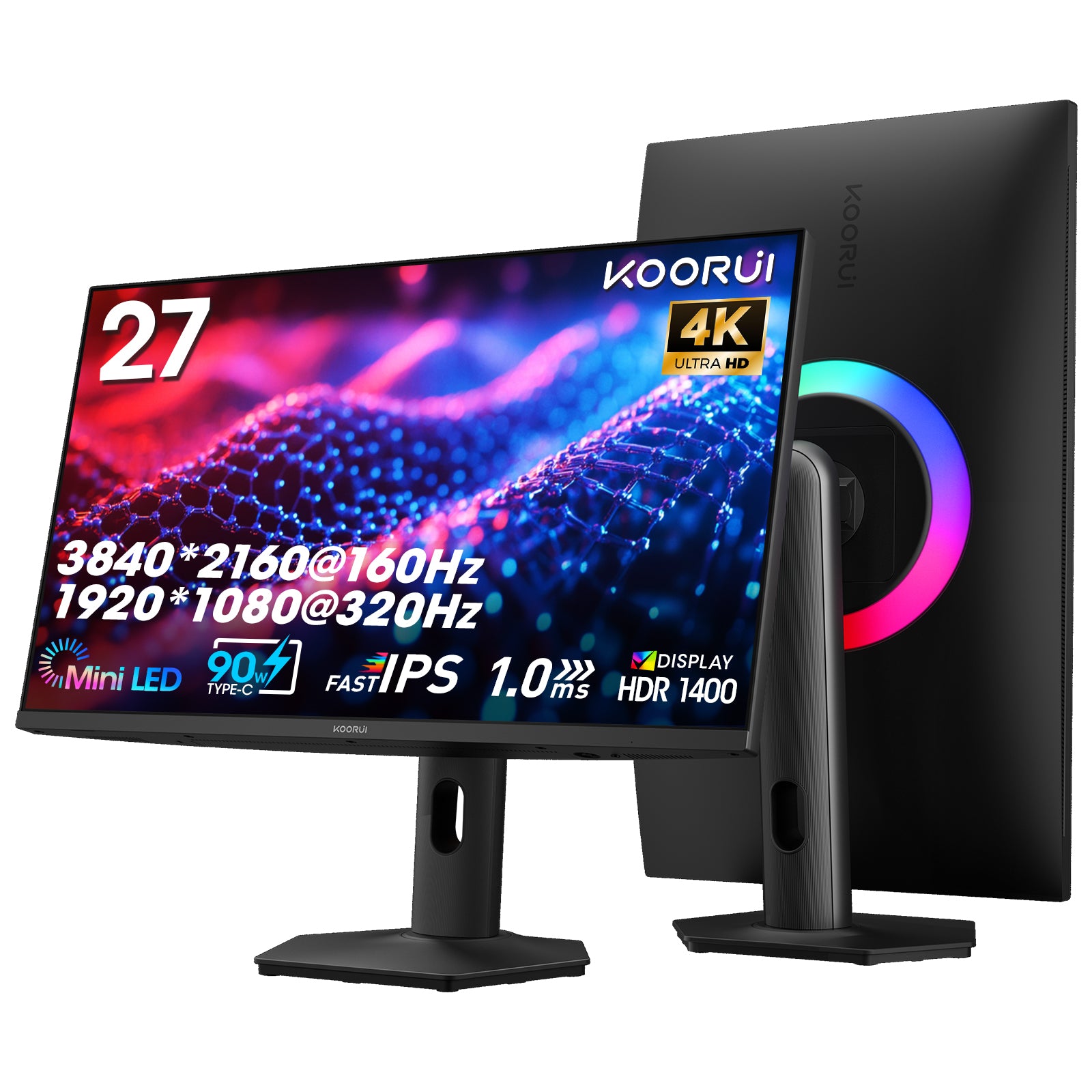 KOORUI S2741LM 27-inch Dual-Mode IPS/MINI LED UHD 160Hz/FHD 320Hz