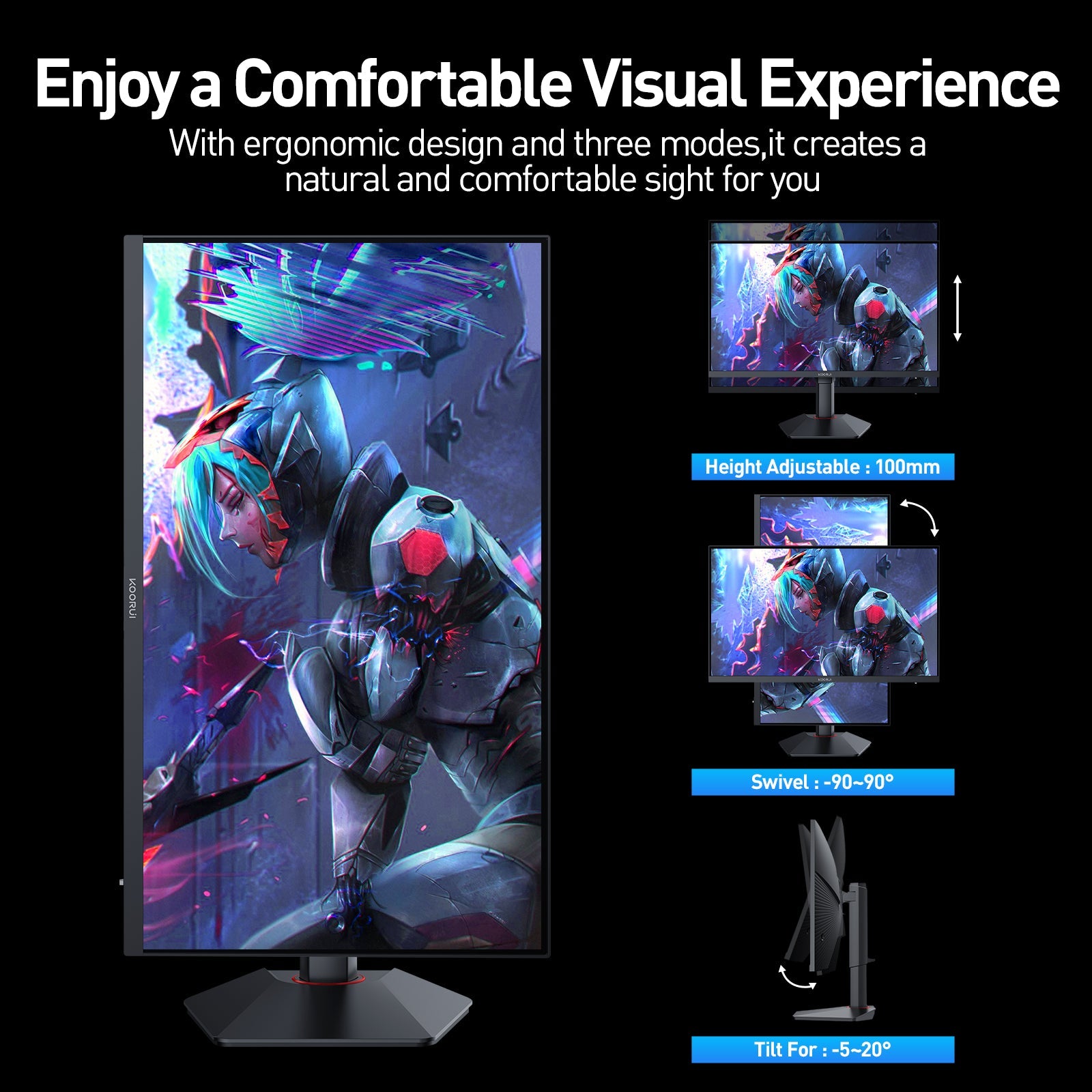 KOORUI G2741L 27-inch IPS 4K UHD Dual-Mode 160Hz+UHD/320Hz+FHD Gaming Monitor