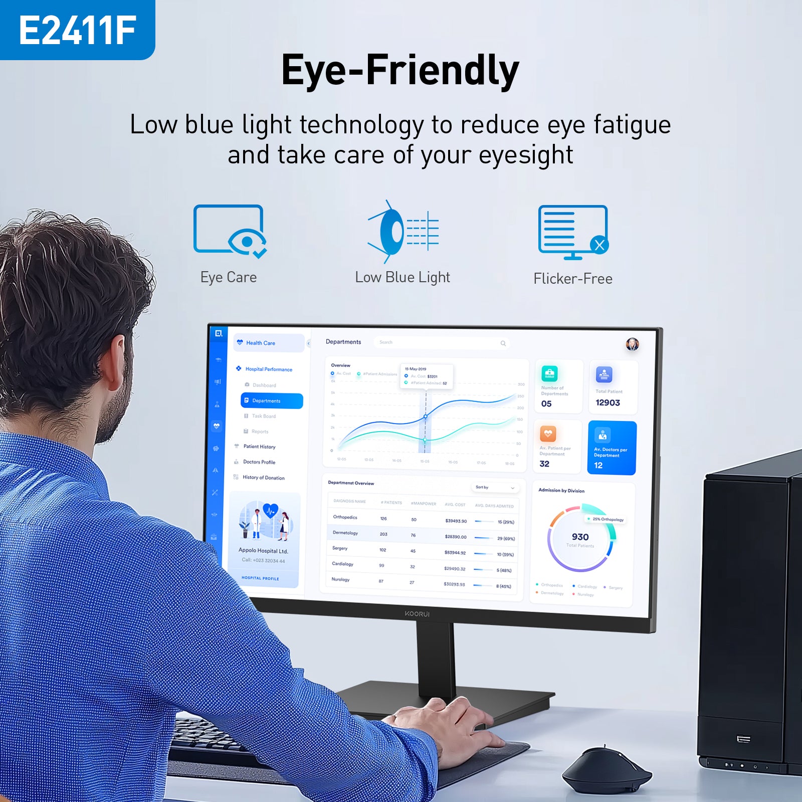 KOORUI E2411F 24-inch VA FHD 100Hz Business Monitor