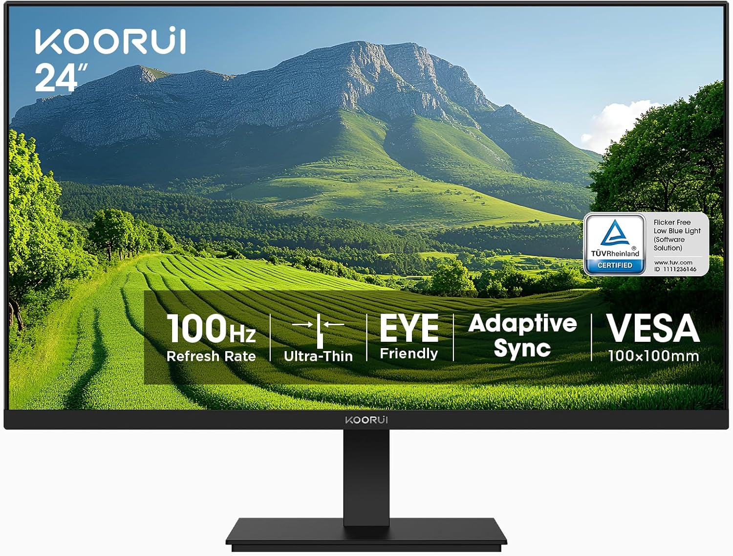 KOORUI E2412F 23.8インチ モニター 100Hz チルト調節可 KOORUI E2412F – 23.8 inch FHD 100 Hz VA Monitor – KOORUI US