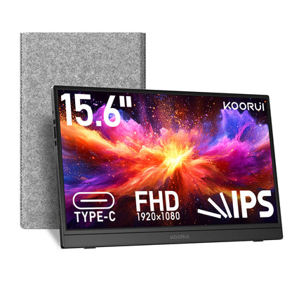 KOORUI 15.6 inch Portable Monitor, FHD 1080P IPS External Display E1512A