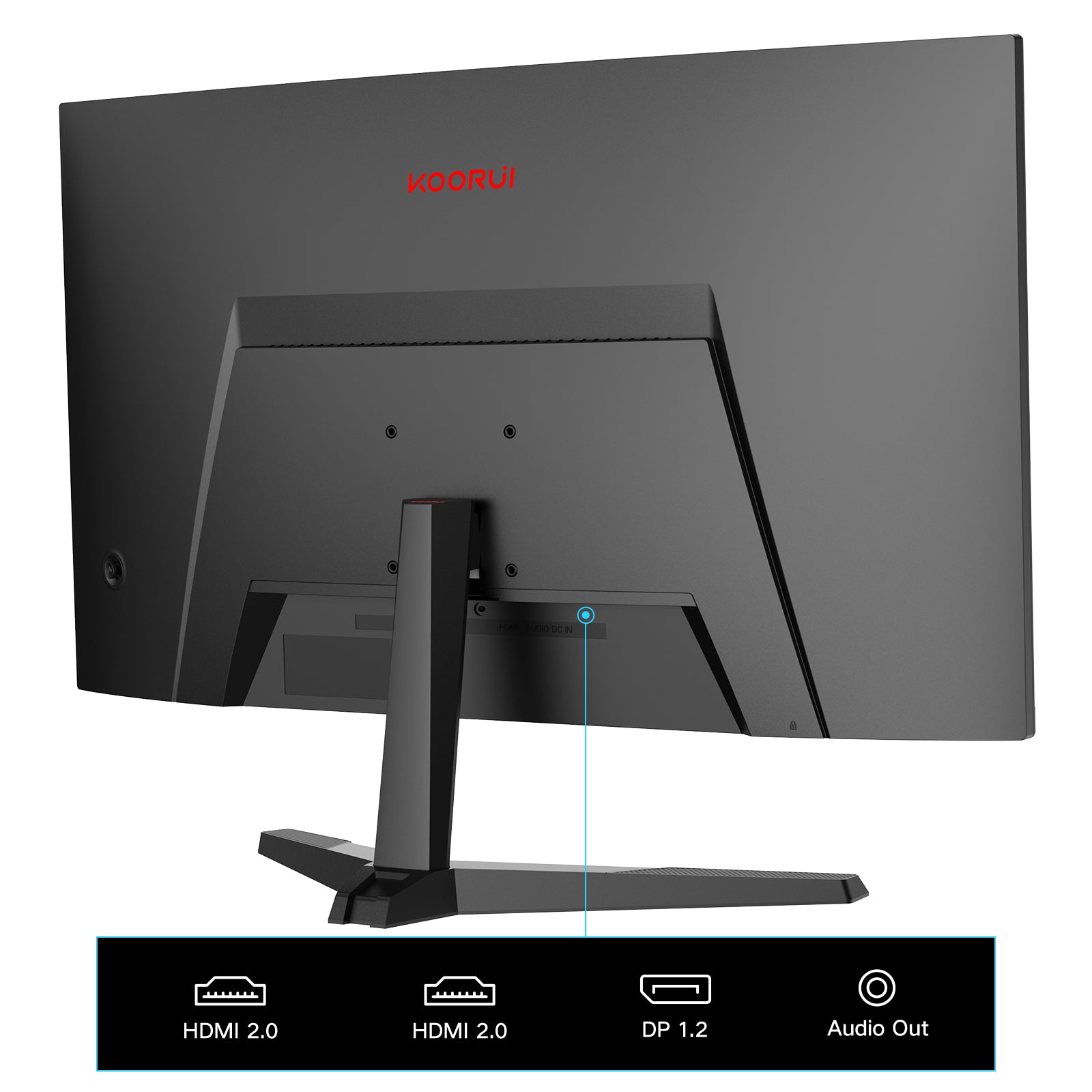 KOORUI 24 inch Curved Gaming Monitor 180Hz FHD 1080P, 1ms 1500R Display 24E6CA