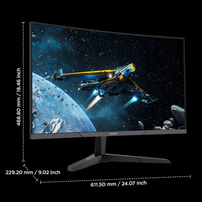 KOORUI 27 Inch Curved Gaming Monitor 180Hz FHD 1080P, 1500R VA Display 27E6CA