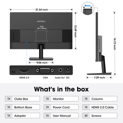KOORUI 24" FHD 1080P Gaming Monitor, 144Hz Computer Monitor, New, E2411K