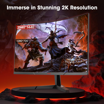 KOORUI 27 inch 1440p Curved Gaming Monitor, 180Hz QHD Computer Monitor, 1ms Adaptive-Sync, HDMI/DisplayPort, 27E6QCA WAL