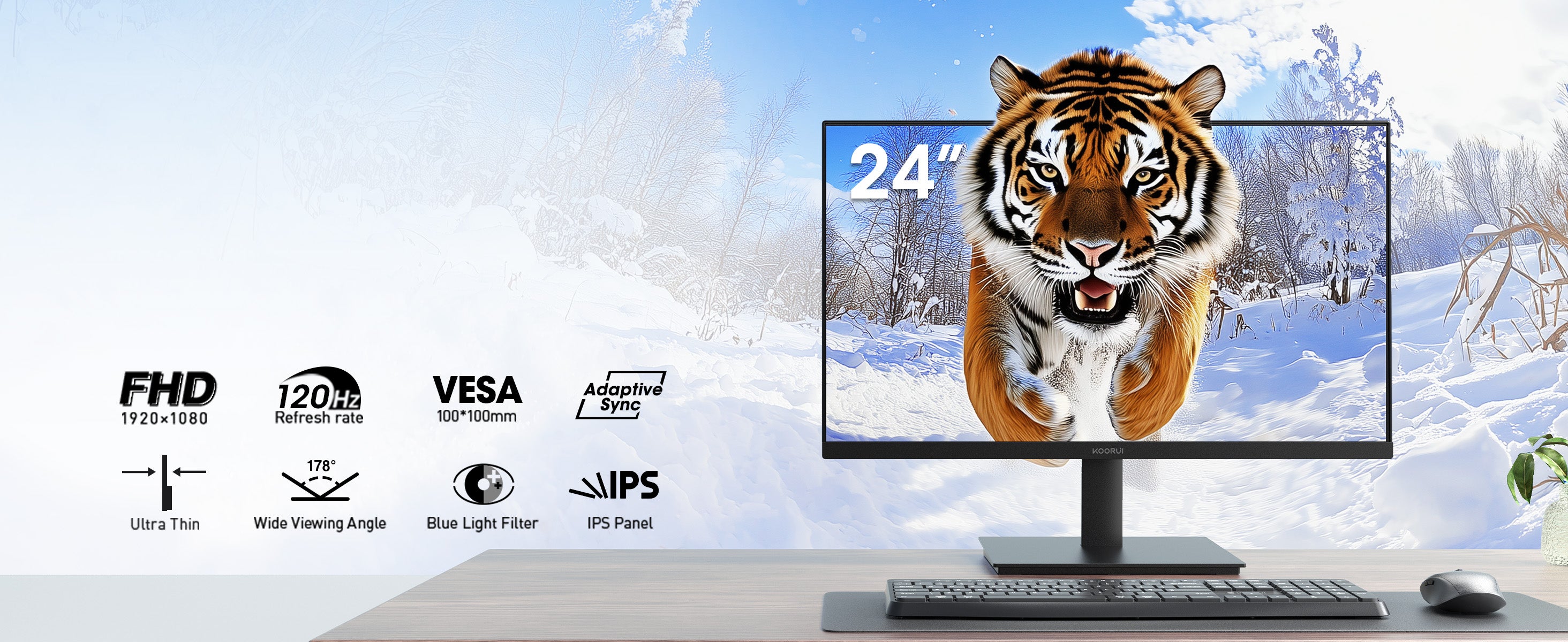 Koorui 24 Inch FHD 120Hz IPS Gaming Monitor with Eye Care – KOORUI US