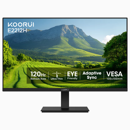 KOORUI 22 Inch Computer Monitor FHD 120Hz VA VESA Low Blue Light, E2212H