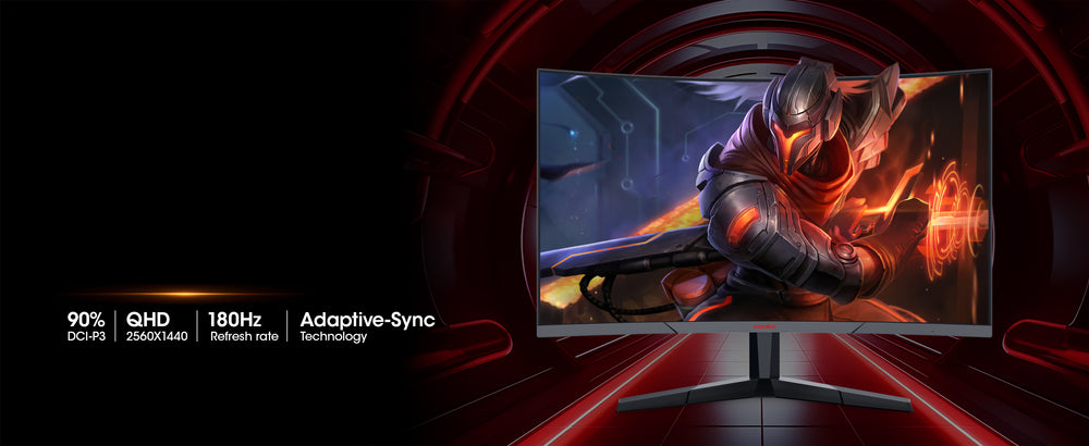 KOORUI 27E6QCA 27-inch VA QHD 180Hz Curved Gaming Monitor