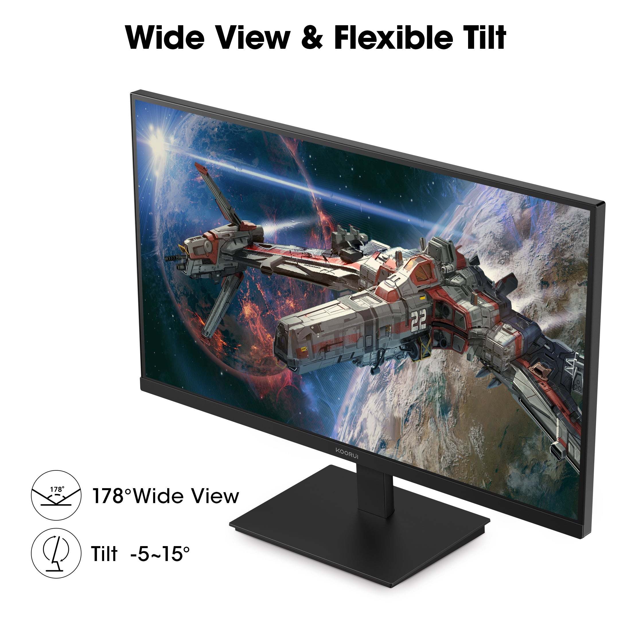 KOORUI 24" FHD 1080P Gaming Monitor, 144Hz Computer Monitor, New, E2411K