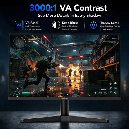 KOORUI 24 Inch Gaming Monitor, 180Hz 1080P VA Display with 3000:1 Contrast G2412V