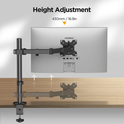KOORUI KR10G Single Monitor Stand Desk Mount for 13-32 Inch Holds Screens