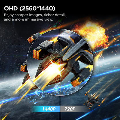 KOORUI 27 Inch Curved Gaming Monitor QHD 180Hz, 1ms 1500R VA Display 27E6QCA