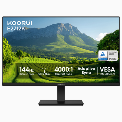 KOORUI 27 Inch Computer Monitor 144Hz FHD 1080p VA Display for Work & Play E2712K