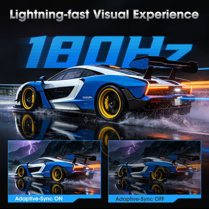 KOORUI 24 inch 1080p Curved Gaming Monitor, 180Hz FHD Computer Monitor, 1ms Adaptive-Sync, 24E6CA