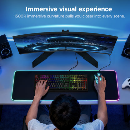 KOORUI 27 Inch Curved Gaming Monitor QHD 180Hz, 1ms 1500R VA Display 27E6QCA