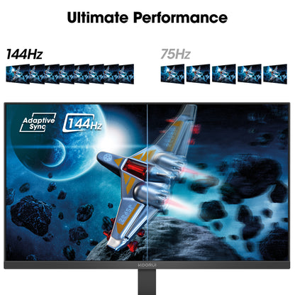 KOORUI 24" FHD 1080P Gaming Monitor, 144Hz Computer Monitor, New, E2411K