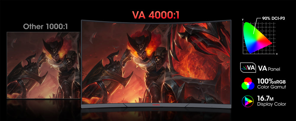 KOORUI 27E6QCA 27-inch VA QHD 180Hz Curved Gaming Monitor