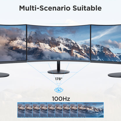 KOORUI 24" 100Hz Curved Computer Monitor, FHD 1080P 1500R PC Monitors, HDMI&VGA Ports, Eye Care