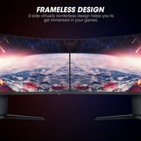Koorui 34 Inch Ultrawide Curved WQHD 180Hz Gaming Monitor with HDR400 ...