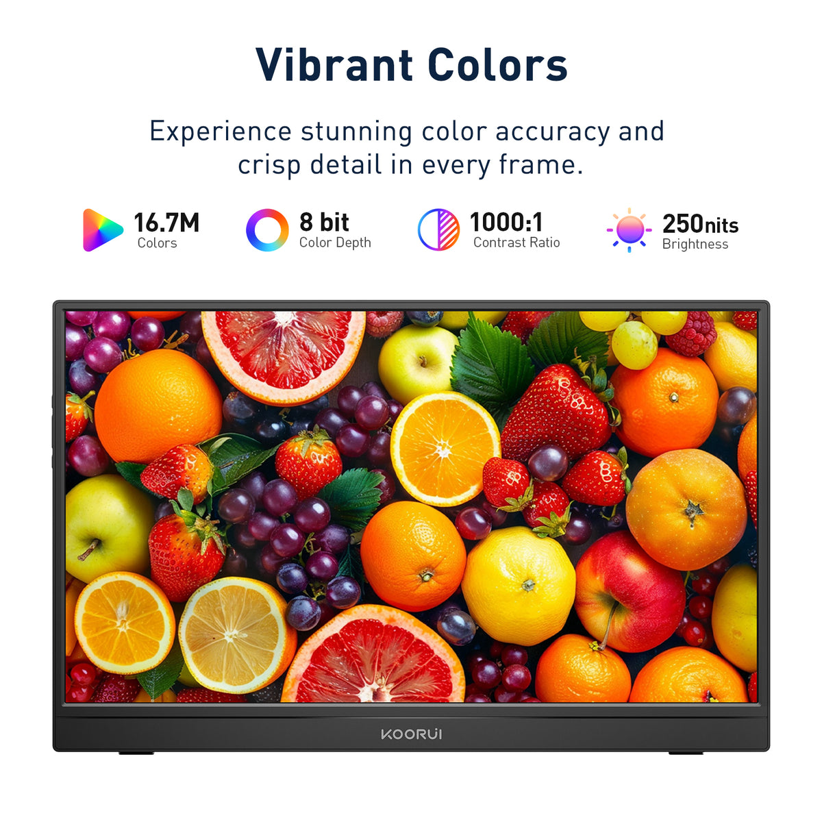 KOORUI 15.6 inch Portable Monitor, FHD 1080P IPS External Display E1512A