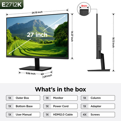 KOORUI 27 Inch Computer Monitor 144Hz FHD 1080p VA Display for Work & Play E2712K