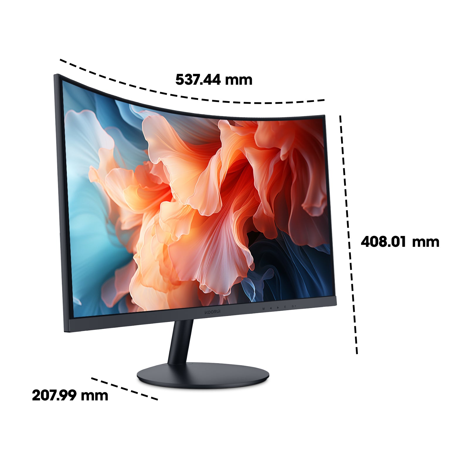 KOORUI 24 inch Curved Computer Monitor, FHD 100Hz VA 1500R PC Screen 24N5CA