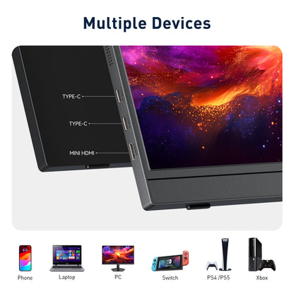 KOORUI 15.6 inch Portable Monitor, FHD 1080P IPS External Display E1512A