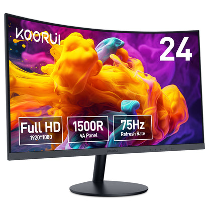 KOORUI 24N5CA 24-inch VA FHD 75Hz 1500R Curved Gaming Monitor